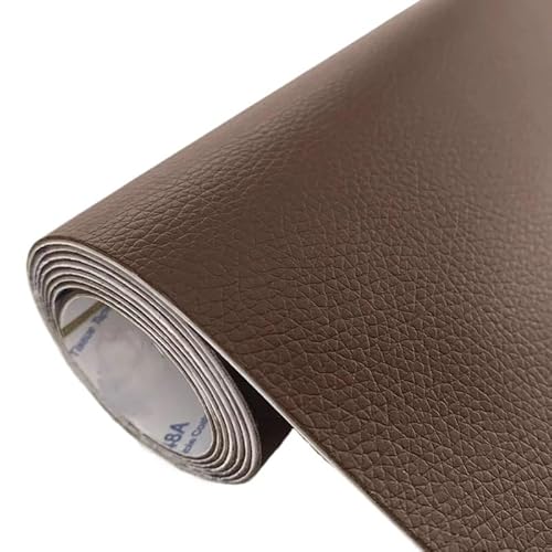 QAUUCP Leder Patch Selbstklebend Selbstklebendes Leder-Reparatur-Patch, Fix-Aufkleber for PU-Leder, for Sofa, Autositz, Tisch, Stuhl, Tasche, Schuhe, stark klebendes Lederband(Coffee,40x150cm) von QAUUCP