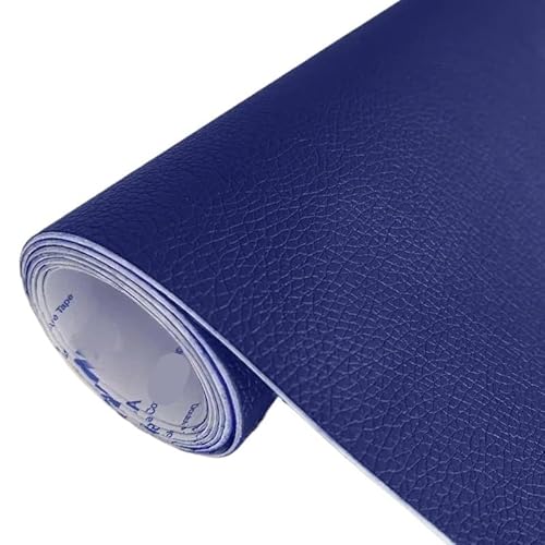 QAUUCP Leder Patch Selbstklebend Selbstklebendes Leder-Reparatur-Patch, Fix-Aufkleber for PU-Leder, for Sofa, Autositz, Tisch, Stuhl, Tasche, Schuhe, stark klebendes Lederband(Dark Blue,10x150cm) von QAUUCP