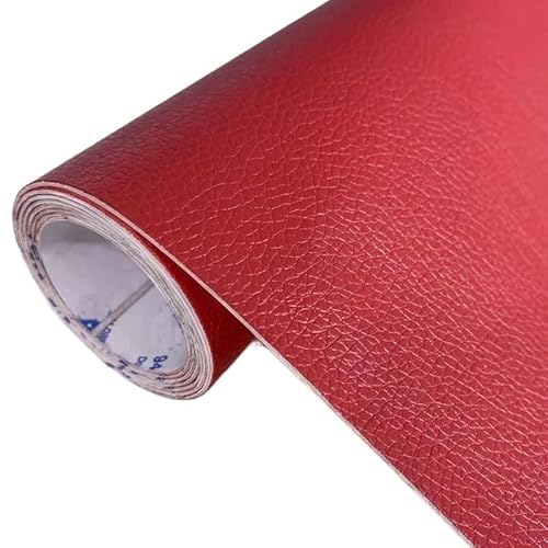 QAUUCP Leder Patch Selbstklebend Selbstklebendes Leder-Reparatur-Patch, Fix-Aufkleber for PU-Leder, for Sofa, Autositz, Tisch, Stuhl, Tasche, Schuhe, stark klebendes Lederband(Red,40x150cm) von QAUUCP