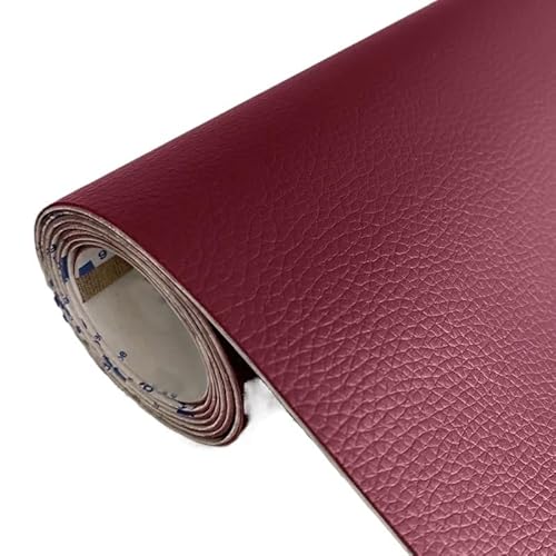 QAUUCP Leder Patch Selbstklebend Selbstklebendes Leder-Reparatur-Patch, Fix-Aufkleber for PU-Leder, for Sofa, Autositz, Tisch, Stuhl, Tasche, Schuhe, stark klebendes Lederband(Wine red,40x150cm) von QAUUCP