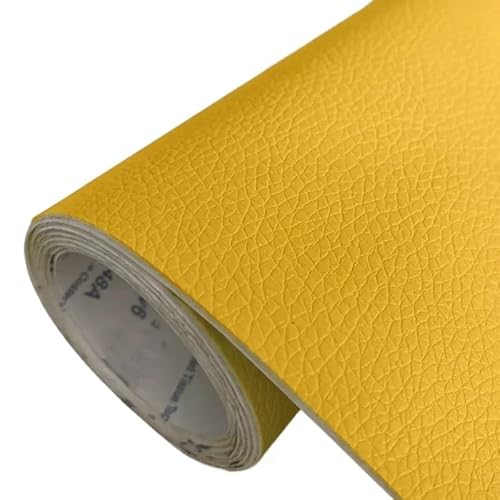 QAUUCP Leder Patch Selbstklebend Selbstklebendes Leder-Reparatur-Patch, Fix-Aufkleber for PU-Leder, for Sofa, Autositz, Tisch, Stuhl, Tasche, Schuhe, stark klebendes Lederband(Yellow,10x150cm) von QAUUCP