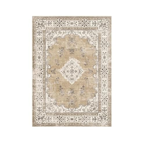 QAUUCP Vintage Teppich Großer Schlafzimmerdekor Weicher Teppich Retro-Stil Teppiche for Wohnzimmer Waschbarer Garderobenteppich Dickstoff Plüsch Nachttisch-Bodenmatte(Color 2,100x160cm) von QAUUCP