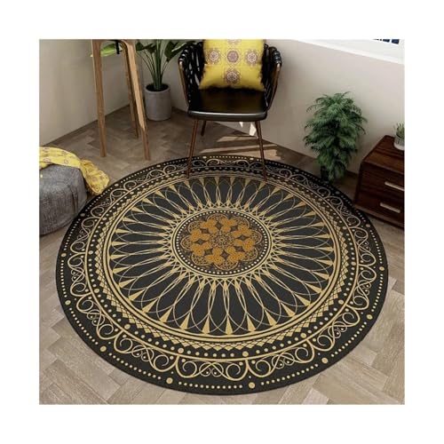 QAUUCP Vintage Teppich Runder Teppich Premium Vintage Boho Wohnzimmer Schlafzimmer Schaukelstuhl Bodenmatte Home Decor Teppiche(Color10,60X60CM 2X2FT) von QAUUCP