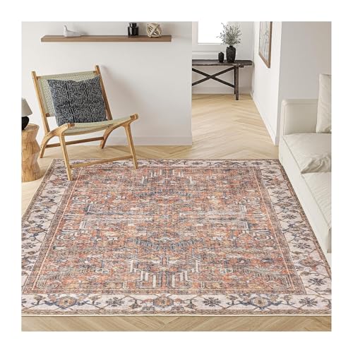 QAUUCP Vintage Teppich Vintage Großer Teppich Wohnzimmer Dekoration Sofa Beistelltisch Bereich Decke Schlafzimmer Arbeitszimmer Esszimmer Bodenmatte(Color 4,140x200cm 55x79inch) von QAUUCP