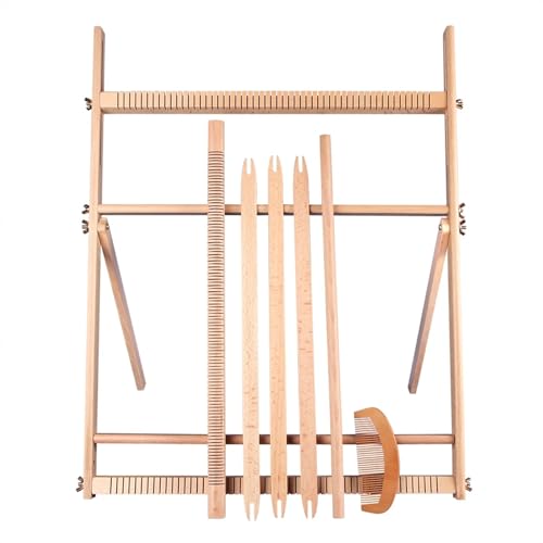 QAUUCP Webrahmen Webstuhl-Set mit Ständer, großer Webstuhl for Wandteppiche, Webrahmen, Webstuhl, Webstuhl-Werkzeuge, 60 cm von QAUUCP