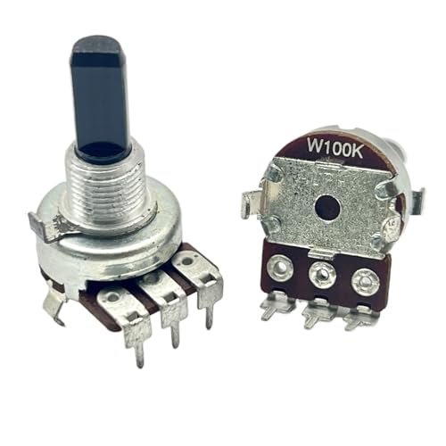 1 Stück RK161 Drehpotentiometer W100K mit einer Mittelpunktspositionierungsachsenlänge von 20mm von QAVLXIE