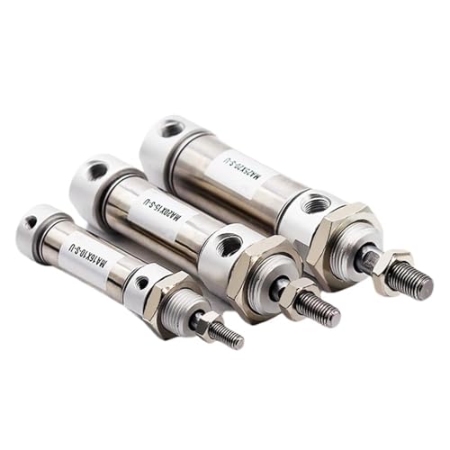 1 stück Mini Pneumatische Luft Zylinder MA16/20/25-25X50 * 75X100 * 125X150X200S-U Runde-Ende Edelstahl Doppeltwirkend(Stroke 40mm,MA16 (Bore 16mm)) von QAVLXIE