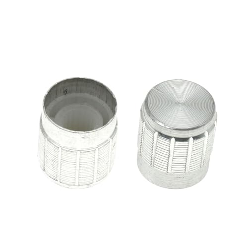 10 STÜCKE aluminiumlegierung 15 * 17mm potentiometerknopf drehschalter lautstärkeregler schwarz silbrig Gold(Silver) von QAVLXIE