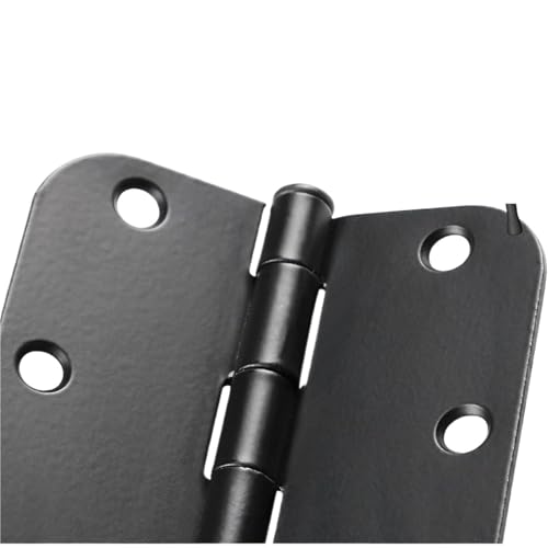 2/10/20/30 stücke Runde Matte Schwarz Tür Scharnier 3,5 zoll 5/8 "Radius Internal3 1.0/2 zoll Flache Eisen Dual Folding Wohn(Black-16Pcs) von QAVLXIE