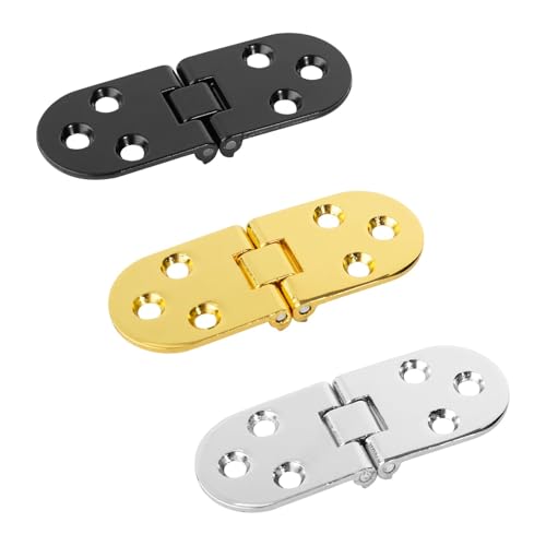 2 stücke 180 Grad Faltbare Klappe Schraube-Auf Scharniere Klapptisch Schrank Tür Abgerundete Ecke Scharnier(Gold 2pcs) von QAVLXIE