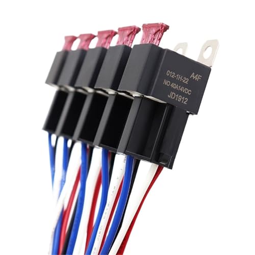 5 STÜCKE Auto Sicherungsrelais Kfz-Relais Circuit Control 40A 12 V/24 V JD1912 Kupferklemme Auto Relais Kabelbaum(24V 4p With socket) von QAVLXIE