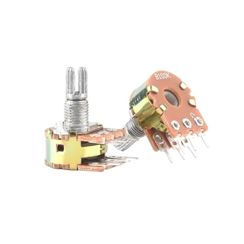 5 STÜCKE WH148 Linearpotentiometer Dual Stereo B10K B20K B50K B100K B500K welle 15mm 20mm Welle Mit Muttern Unterlegscheiben 6pin(B2K,20MM) von QAVLXIE