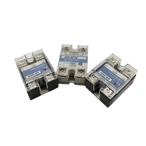 DC-AC SSR 10a 20a 25a 40a 24-480VAC bis 3-32VDC einphasiges SSR-Halbleiterrelais(White shell,80a) von QAVLXIE