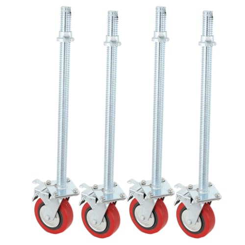 QAVODB 4x Gerüstrollen Rollfüße Spindelrollen Durchmesser 190x790mm für Rollgerüst 700kg Tragfähigkeit Höhenverstellbar QAVODB 4x Gerüstrollen Rollfüße Spindelrollen Durchmesser 190x790mm für Rollgerüst 700kg Tragfähigkeit Höhenverstellbar von QAVODB