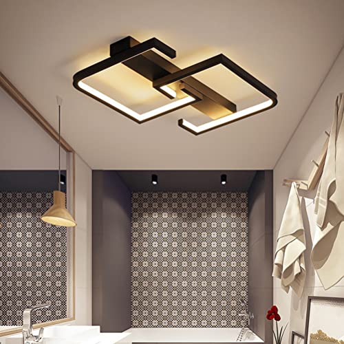 QAZPLM Deckenleuchte LED Deckenleuchte modern dimmbar 3000k-6000k mit Fernbedienung 40W schwarzes Acryl Wohnzimmer Licht Schlafzimmer Flur kreatives Design von QAZPLM