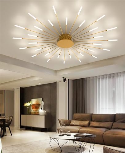QAZPLM LED Deckenleuchte Wohnzimmer Deckenlampe moderne Pendelleuchte dimmbar mit Fernbedienung Deckenleuchte Schlafzimmer Büro Arbeitszimmer Kronleuchter von QAZPLM