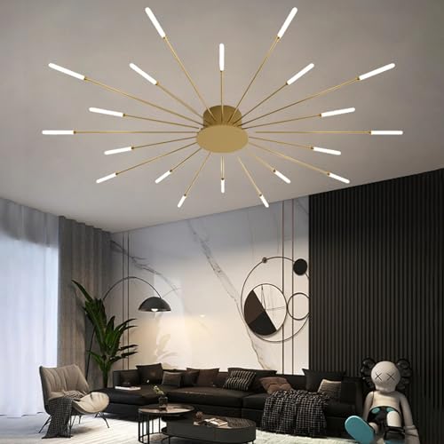 QAZPLM LED Deckenleuchte Wohnzimmer Deckenlampe moderne Pendelleuchte dimmbar mit Fernbedienung Deckenleuchte Schlafzimmer Büro Arbeitszimmer Kronleuchter von QAZPLM