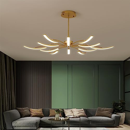 QAZPLM dimmbar wohnzimmer deckenleuchten modern leddeckenlampe vielfältige modellierung vielseitig einsetzbar deckenleuchte schlafzimmer bürohängelampe 12 Köpfe 96w von QAZPLM