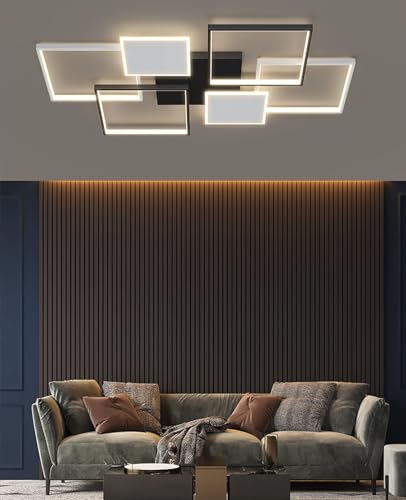 QAZPLM led deckenleuchte dimmbar wohnzimmerlampe schwarz mit fernbedienung moderne deckenlampe wohnzimmer schwarz fur Arbeitszimmer Wohnzimmer Schlafzimmer Schwarze Deckenleuchte von QAZPLM