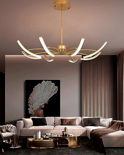QAZPLM Dimmbare Kronleuchter Modern Pendelleuchte esstisch Luster wohnzimmer mit Fernbedienung, Für esszimmerlampe esstischlampe küchenlampe hängend hängelampe schlafzimmer von QAZPLM