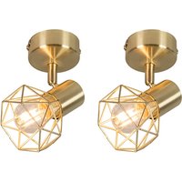 2er Set Art Deco Spot Messing dreh - und neigbar - Mosh 1 von QAZQA