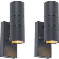 2er Set Außenwandleuchte Dunkelgrau 2-Licht Hell-Dunkel Sensor - Duo 2er Set Außenwandleuchte Dunkelgrau 2-Licht Hell-Dunkel Sensor - Duo von QAZQA