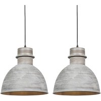 2er Set Country Hängelampen grau - Dory 2er Set Country Hängelampen grau - Dory von QAZQA