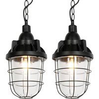 2er Set Industrie Hängelampen schwarz - Cabin von QAZQA