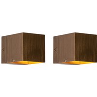 2er-Set Smart Wandleuchten Dunkelbronze 8 cm Inkl. Wifi G9 - Transfer 2er-Set Smart Wandleuchten Dunkelbronze 8 cm Inkl. Wifi G9 - Transfer von QAZQA
