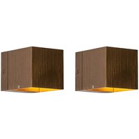 2er-Set Smart Wandleuchten Dunkelbronze 8 cm Inkl. Wifi G9 - Transfer von QAZQA