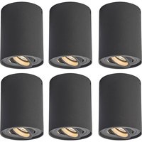 6er-Set Strahler dunkelgrau dreh- und schwenkbar - Rondoo up 6er-Set Strahler dunkelgrau dreh- und schwenkbar - Rondoo up von QAZQA