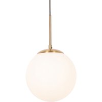 Qazqa - Art-Deco-Hängelampe Gold mit Opalglas - Flore Qazqa - Art-Deco-Hängelampe Gold mit Opalglas - Flore von QAZQA