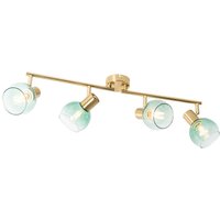 Art Deco Spot Gold mit grünem Glas 4-flammig - Vidro Art Deco Spot Gold mit grünem Glas 4-flammig - Vidro von QAZQA