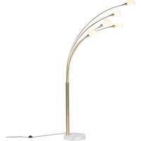 Art Deco Stehlampe Gold 5 Lampen - Sixties Marmo von QAZQA