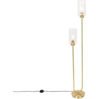 Art-Deco-Stehlampe Gold mit Glas 2-flammig - Laura Art-Deco-Stehlampe Gold mit Glas 2-flammig - Laura von QAZQA