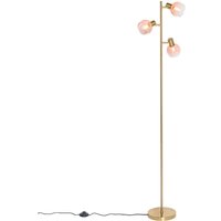 Art Deco Stehlampe Gold mit rosa Glas 3 Lichter - Vidro Art Deco Stehlampe Gold mit rosa Glas 3 Lichter - Vidro von QAZQA