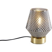 Art Deco Tischlampe Messing mit Rauchglas - Karce von QAZQA