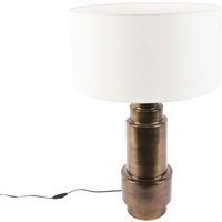 Art Deco Tischlampe mit Schirm weiß 50 cm - Bruut Art Deco Tischlampe mit Schirm weiß 50 cm - Bruut von QAZQA