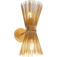 Art Deco Wandleuchte Gold 2-Licht - Besen von QAZQA