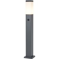 Außenleuchte Dunkelgrau mit Opalglas 80cm IP44 mit Steckdose und Bewegungssensor - Malios von QAZQA