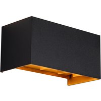 Qazqa - Außenwandleuchte schwarz mit Gold inkl. led 4-flammig IP54 - Edwin von QAZQA