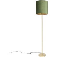 Botanische Stehlampe Messing mit grünem Schirm 40 cm - Simplo Botanische Stehlampe Messing mit grünem Schirm 40 cm - Simplo von QAZQA