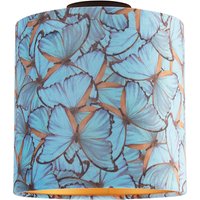 Deckenleuchte mit Schirm Schmetterling 25 cm - Combi schwarz von QAZQA