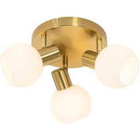 Deckenstrahler Gold mit Opalglas 3-flammig verstellbar - Anouk von QAZQA