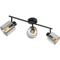 Deckenstrahler schwarz mit Rauchglas 3-flammig verstellbar - Laura Deckenstrahler schwarz mit Rauchglas 3-flammig verstellbar - Laura von QAZQA