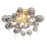 Design Deckenleuchte Messing mit Rauchglas 4-flammig - Explode Design Deckenleuchte Messing mit Rauchglas 4-flammig - Explode von QAZQA