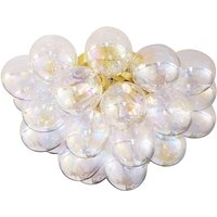 Design Deckenleuchte Messing mit Regenbogenglas 6-flammig - Uvas von QAZQA