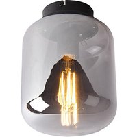 Design Deckenleuchte schwarz mit Rauchglas - Bliss von QAZQA