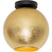 Design-Deckenleuchte schwarz mit goldenem Glas – Bert von QAZQA