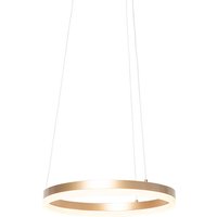 Design Hängelampe gold 40 cm inkl. led 3 Stufen dimmbar - Anello Design Hängelampe gold 40 cm inkl. led 3 Stufen dimmbar - Anello von QAZQA